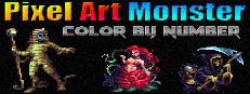 Pixel Art Monster - Color by Number Logo
